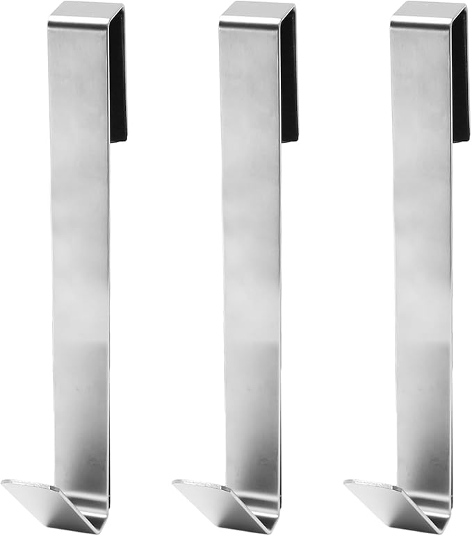 Zorfeter 7 Inch Extended Over Shower Door Hook, Stainless Steel Heavy Duty Shower Hooks Drilling-Free Towel Hooks for Bathroom Frameless Glass Shower Door - 3 Packs