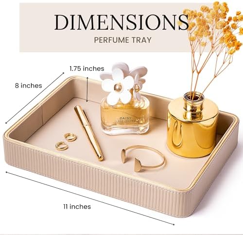 Night Stand Bedside Perfume Organizer Catchall Vanity Tray for Dresser Catch All