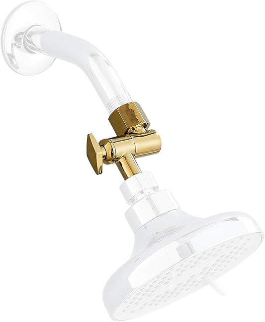 Metal Shower Head Elbow Adapter, 360 ° Adjustable Swivel Brass Showerhead Adapter Stainless Steel Shower (Gold)