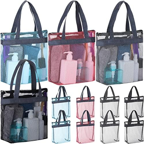 Patelai 12 Pcs Mesh Shower Caddy Bags Bulk, Quick Dry Portable, Multicolor