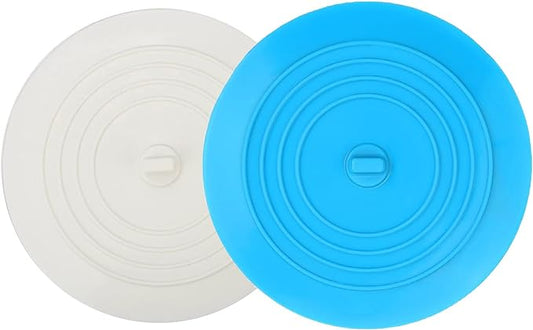 V-TOP Bath Tub Drain Stopper 2 Pack, 6 inch Silicone Drain Cover Tub Plug | Universal Flat BathTub Drain Cover Sink Stopper, Shower Drain Plug for Kitchen, Bathroom Tub Accessories and Laundry