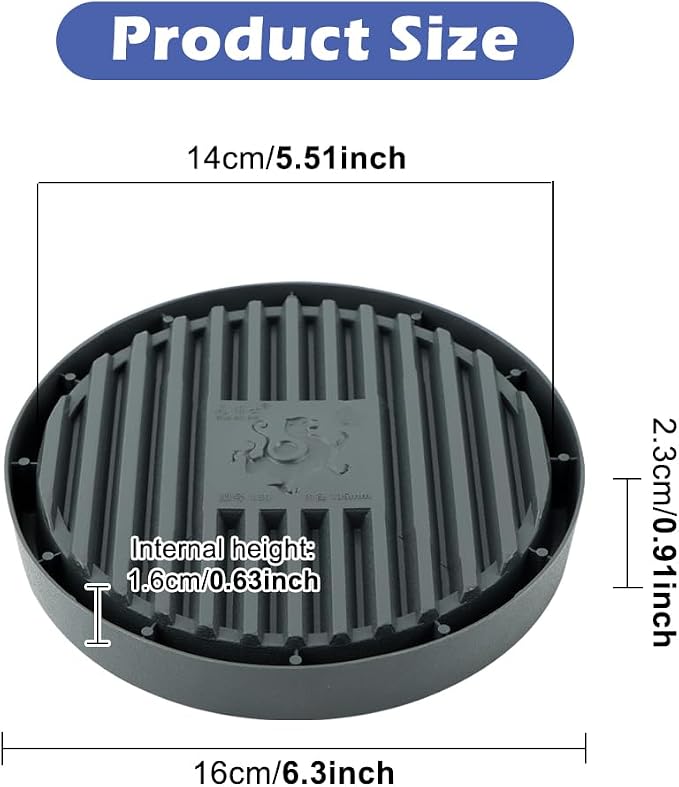 2 Pcs Plunger Trays, Air Drying Mat for Toilet Plunger, Catches Drips and Dries Quickly, Toilet Plunger Organizer Mat, Toilet Plunger Holder Only(6.3inch)
