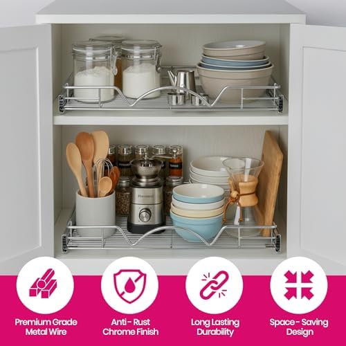 HOLDN’ STORAGE Pull Out Cabinet Organizer, 20”W x 17”D Cabinet Drawer