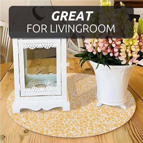 FIFTY-FEET 12X360 Inch Shelf Liner with Scissor & Tape Measure for Kitchen Cabinets, PVC Drawer Liner for Dresser Non-Slip Bathroom, Non-Adhesive Cabinet Liner Washable (Orange Crack)