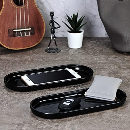 SheeChung Acrylic Vanity Tray, Bathroom Makeup Organizer Countertop, Black