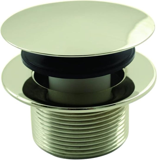 Westbrass Mushroom Tip Toe 1-1/2" NPSM Coarse Thread Bath Drain, Polished Brass, D398R-01
