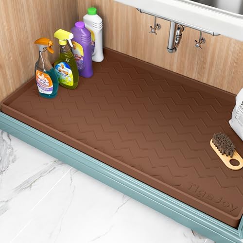 TigeJoy Under Sink Mats for Kitchen Waterproof 34" x 22", Cabinet Liner