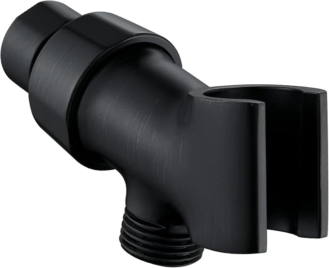 BRIGHT SHOWERS All Metal Handheld Shower Head Holder, Adjustable Shower Arm Mount with 360 Degree Rotatable Brass Ball Joint and Hose Connector, Universal Wall Hook Bracket, Oil Rubbed Bronze