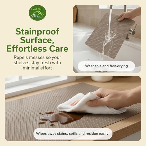 EVALAND Shelf Liner Cabinet Liner Non-Adhesive Drawer Liner 12 in x 33 FT