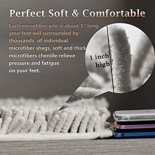 Bathroom Rugs Set 2 Piece Bath Mats Non Slip for Bathrooms, Thick Soft Chenille Rug Set, Bathtub Mats, Ultra Absorbent Bath Carpet, Shaggy Floor Mat, Champagne, 20"x32" & 16"x24"