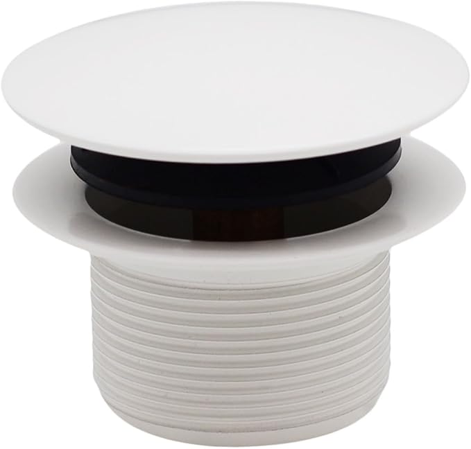 Westbrass D398R-2-50 1-1/2" NPSM Coarse Thread Mushroom Tip-Toe Bathtub Drain Stopper, Powder Coat White (2-Pack)