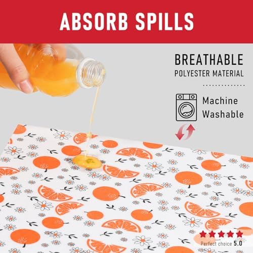 Cooyes Shelf Liners, 2-in-1 Non-Slip Fridge Mats, Absorb Excess Moisture, No-BPA Multiple Sizes for Glass Shelves, Kitchen Cabinets, Drawers (17.7 W x 36 L Inches, Dasiy-6 Pack)