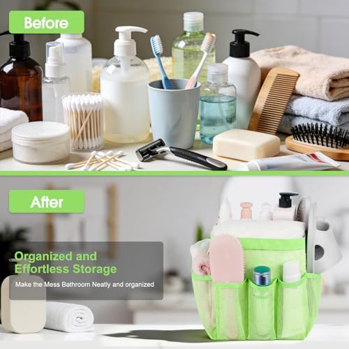 Mesh Shower Caddy Portable - 9 Pockets for College Dorm Room Essential