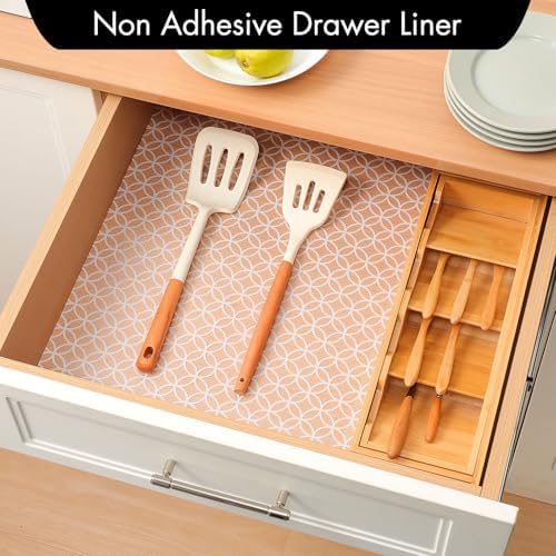 Cooyes Shelf Liner for Kitchen Cabinets – Non-Adhesive Drawer Liner