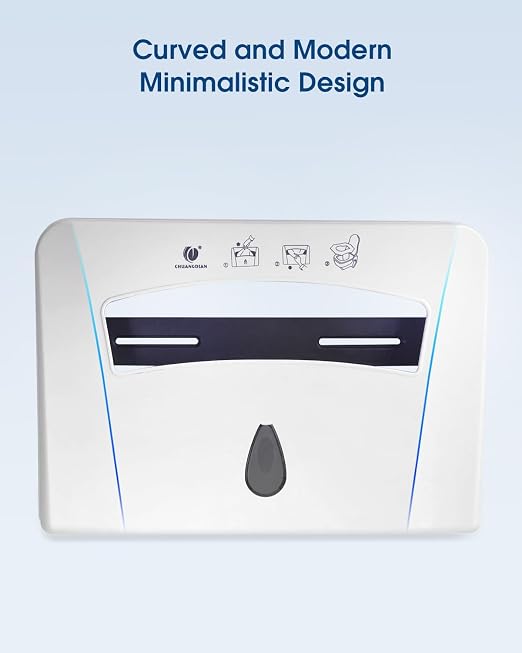Toilet Seat Cover Dispenser, White, 2-Pcs | ABS, Wall Mounted, Compatible with Half-fold Disposable Liners, For Restroom/Bathroom/Commercial
