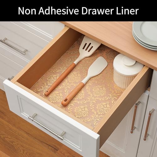 Cooyes Shelf Liner, Non Adhesive Kitchen Drawer and Cabinet Liner