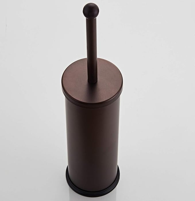Bronze Toilet Plunger with Holder for Bathroom Metal Canister Holder Drip Cup, Heavy Duty, Deep Cleaning,Quick Dry Bronze