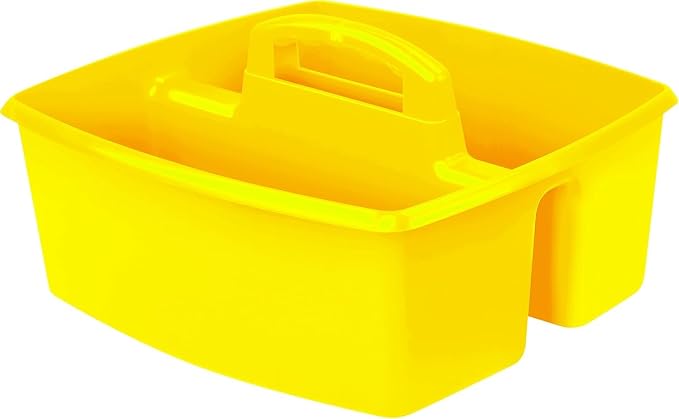 Storex 2-Compartment Large Caddy – Multipurpose Classroom Organizer with Handle, Assorted Colors, 6-Pack (00948E06C)