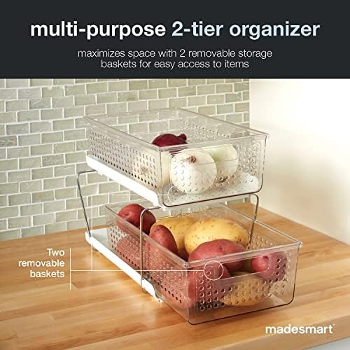 madesmart Premium Two Tier Organizer, Clear