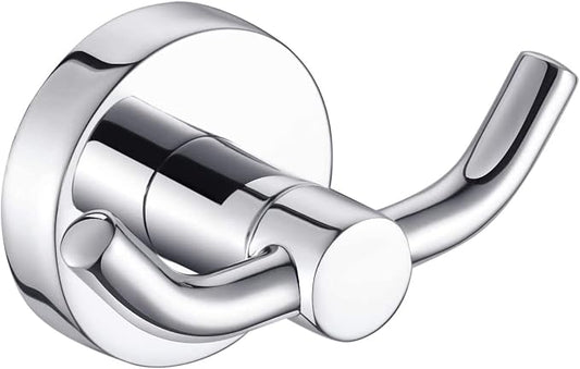 MARMOLUX ACC - Chrome Bathroom Hooks for Towels | Modern Double Towel Hook Design Ideal for use as Robe & Towel Hooks, Shower Wall Hooks or Kitchen Hooks | Towel Holder Double Hook Design.