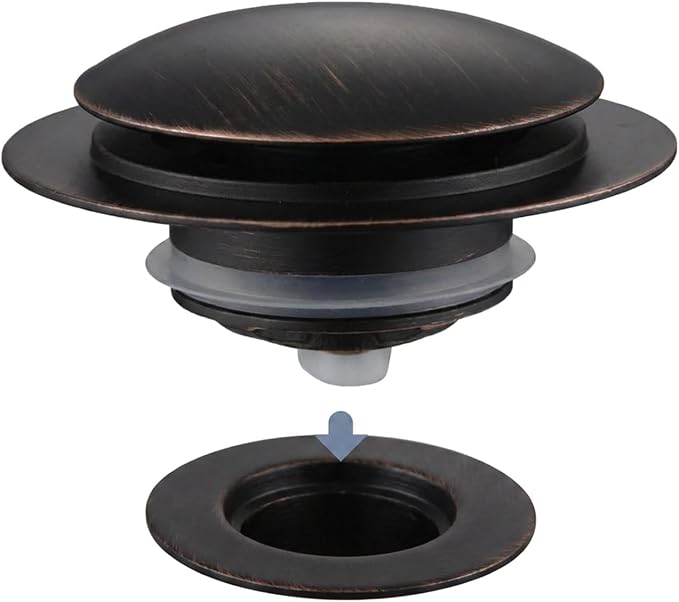 Oil Rubbed Bronze Bathtub Drain Stopper, Hidrop Universal Toe Touch Pop Up Bath Drain, Tip Toe Tub Drain Stopper Conversion Kit, Replaces Lift and Turn, Tip-Toe and Trip Lever Drains, EZ Install (ORB)