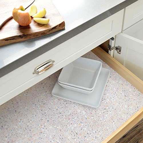 Con-Tact Brand Creative Covering, Self-Adhesive Shelf Liner, Multi-Purpose Vinyl Drawer Liner, Easy to Use and Apply, 18'' x 9', Terrazzo Blush