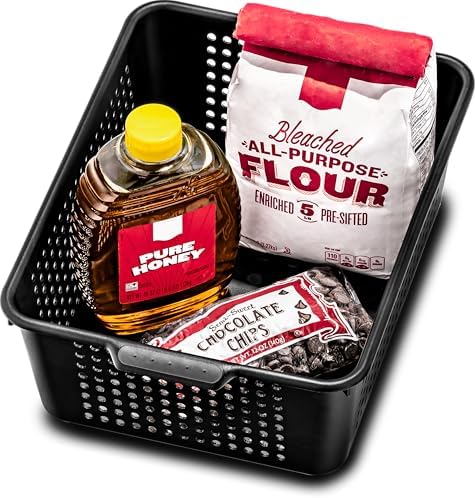 madesmart Classic Large Storage Basket with Soft Handle, Granite