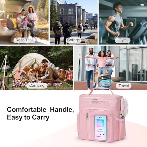 F-color Shower Caddy Portable for Dorm - Shower Bag Fits Full-Size Bottles