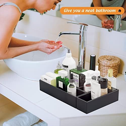 Black Bamboo Drawer Organizer 6"x 3", Utensil Holder for Kitchen Drawer
