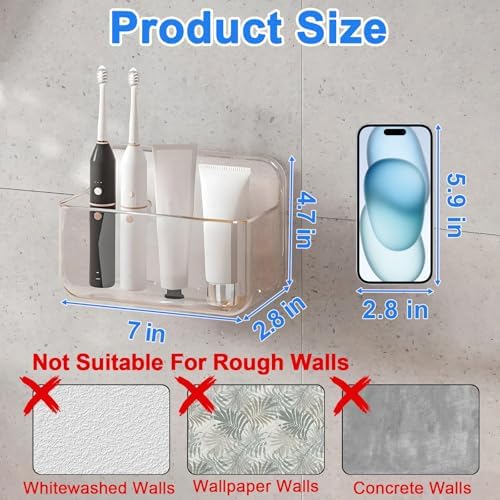 Diesisa Acrylic Wall Mount Organizer, Adhesive Shelf,Cabinet Door Organizer