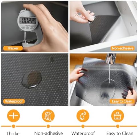Shelf Liners 20 inch x 20 ft Shelf Liners for Kitchen cabinets nonstick Lining Drawer Mats EVA Protector for Cupboard (Translucent Black,20 inch x 20 ft)