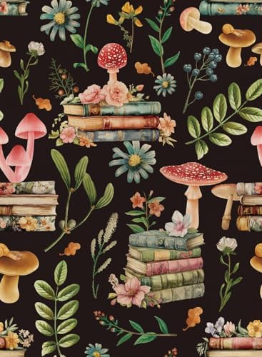 Adhesive Shelf Liner,Boho Floral Shelf Contact Paper for Cabinets,Vinyl Film Decorative Drawer Liners for Dresser Sticker (Black Boho Floral, 17.3 inch x 118 inch)