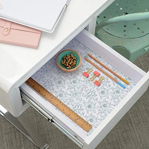 Con-Tact Brand Creative Covering, Self-Adhesive Shelf Liner, Multi-Purpose Vinyl Roll, Easy to Use and Apply, 18'' x 16', English Rose Blue (Pack of 2)