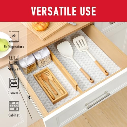 Cooyes Refrigerator Liners 17.7" x 24", Absorbent Strong Grip Fridge Mats Machine Washable, Non-Adhesive Refrigerator Shelf Liner for Fridge Bins & Kitchen Cabinets,