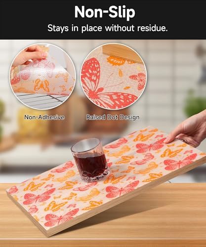 Cooyes Shelf Liner Non-Adhesive Cabinet Drawer Liner for Kitchen 17.5"x197"