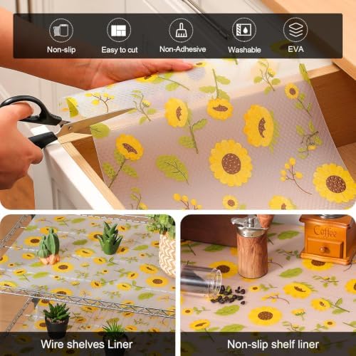 Cooyes Shelf Liner Non-Adhesive EVA Cabinet & Drawer Liner 24" x 360"