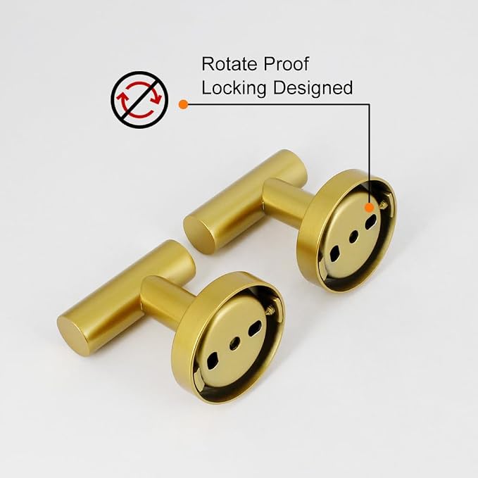 SUS 304 Stainless Steel Bathroom Towel Hooks Coat Hook Round Clothes Wall Mounted Towel Coat for Bath Kitchen Garage Hotel, Gold