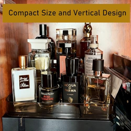 Perfume Stand Organizer - 3 Tier Fragrance Storage Shelf - Figure Lotion Skincare Display Stand Shelves, Spice Vitamins Medicine Bottles Holder, Dessert Table Sturdy Rack for Kitchen Bathroom Countertop Cabinet Vanity Makeup Cosmetics Skincare
