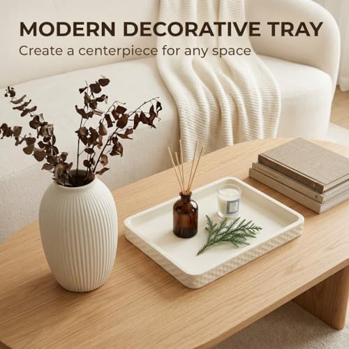 Cement Concrete Beige Coffee Table Tray