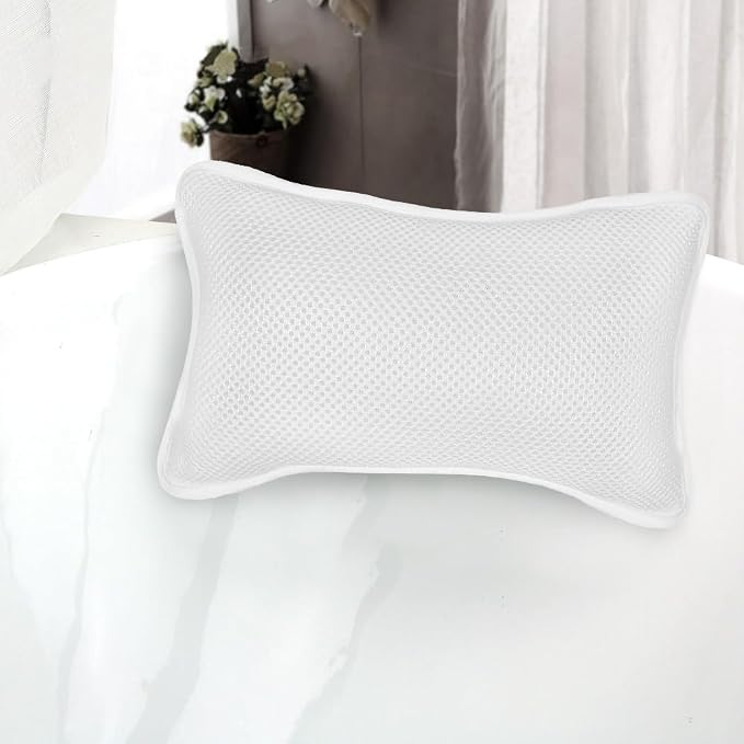 Luxury Bath Pillow, Slip-Resistant Neck & Back Support | 2 Strong Suction Cups Hold the Pillow Firmly in Place on Any Tub, Jacuzzi, or Spa Surface, Relaxing Spa Essentials
