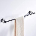 WINCASE Crystal Towel Bar, Black Adjustable Towel Rack, Single Hand Towel Holder Bathroom Shower Towel Rail Rod Modern Luxury Wall Mount Matte Black