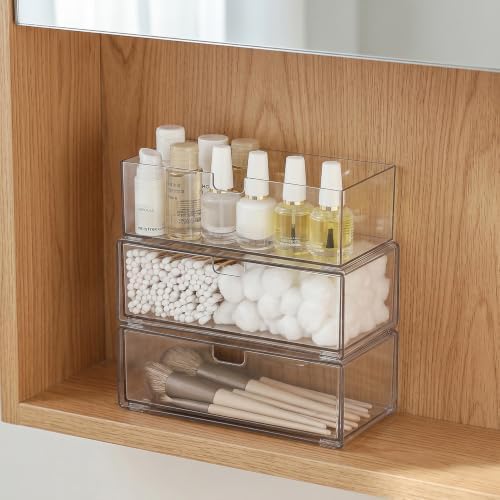 Stackable Medicine Cabinet Organizer for Bathroom, 3 Pack