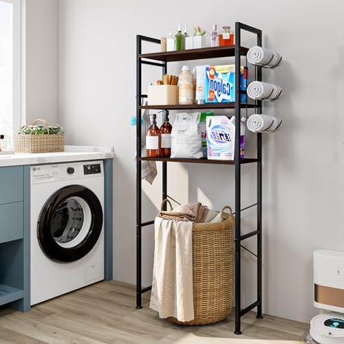 Over The Toilet Storage Shelf 3 Tier Bathroom Organizer Black Oak