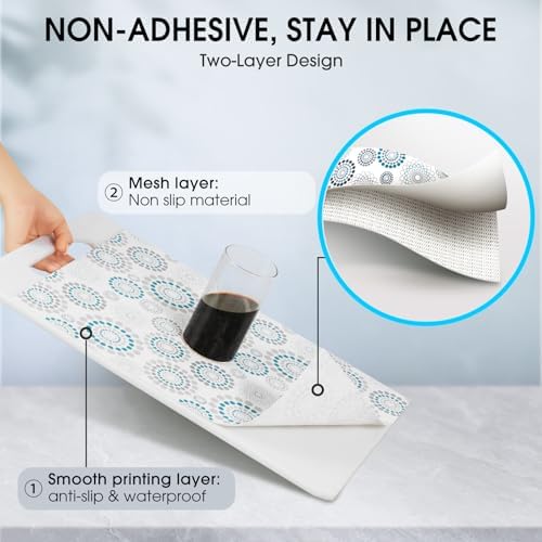 Drawer and Shelf Liner for Kitchen Cabinets, Spiral, 18IN X 10FT