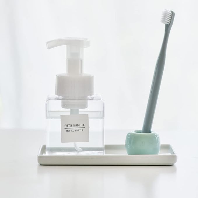 Ceramic Toothbrush Holder for Bathroom Toothbrush Tray for Vanity Countertop Storage Organizer for Holding Toothpaste Dental Floss Picks Makeup Brushes Trays for Household Purposes(Small)