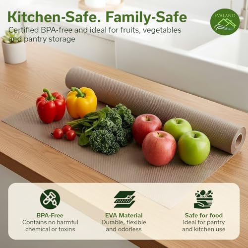 EVALAND Shelf Liner Cabinet Liner Non-Adhesive Drawer Liner 12 in x 33 FT