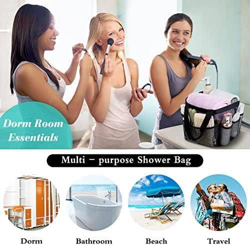 Mesh Shower Caddy Portable - 9 Pockets for College Dorm Room Essential