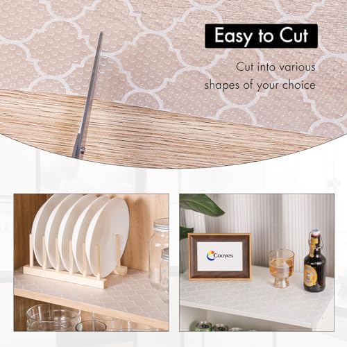 Cooyes Shelf Liner for Kitchen Cabinets, Non‑Adhesive Drawer Liner