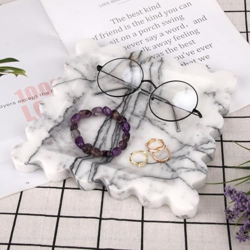 Square Marble Decorative Tray, Lilac, 8 * 8