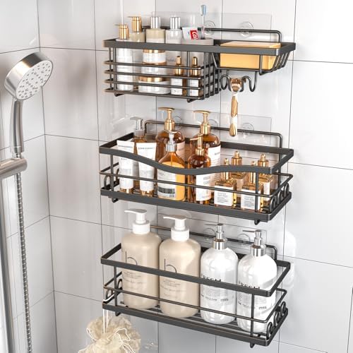 Youvip Shower Caddy, 3 Pack, Black